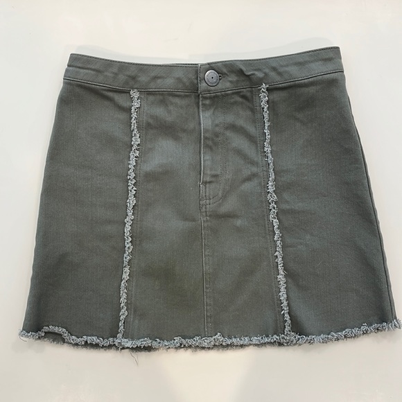 BCBG Generation Olive Denim Skirt - Picture 1 of 5